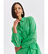 Зелена памучна дълга риза-2 снимка