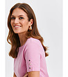 Дамска блуза от фино плетиво в розов нюанс-2 снимка