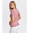 Ефектна дамска ажурена блуза от фино плетиво в розов нюанс-1 снимка