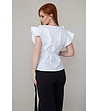 Дамска бяла блуза с къдрички-1 снимка