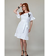 Елегантна бяла рокля с памук-0 снимка