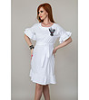 Елегантна бяла рокля с памук-2 снимка