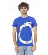 Синя мъжка памучна тениска -0 снимка