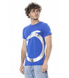 Синя мъжка памучна тениска -2 снимка