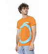 Памучна оранжева мъжка тениска-2 снимка