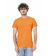 Оранжева памучна мъжка тениска-0 снимка