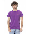 Лилава памучна мъжка тениска-0 снимка