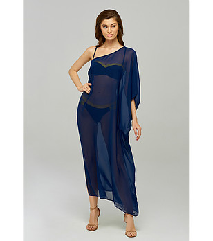 Тъмносиня плажна туника от шифон Tola снимка