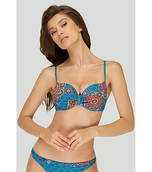 Горнище в тюркоаз с принт Expressive live снимка