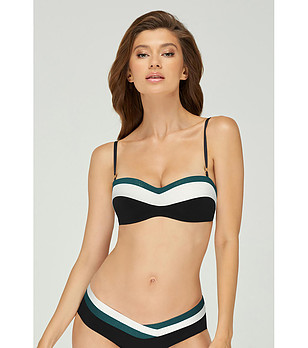 Горнище на бански в черно, бяло и зелено Clear Influence снимка