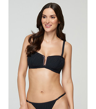 Горнище на бански в черно Panther снимка