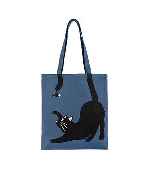 Сина дамска чанта с котка Rada снимка