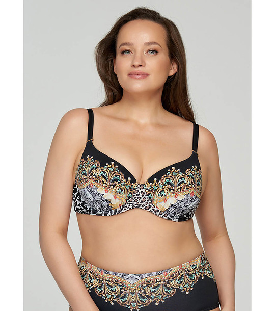 Черно горнище на бански с принт Wild Beauty снимка