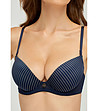 Тъмносин сутиен на райе с повдигащ ефект Pure Sensation-2 снимка