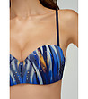 Тъмносиньо горнище на бански тип бандо с принт и камъчета Liana-2 снимка