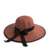 Дамска шапка в кафяво с черни детайли Liza-0 снимка