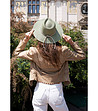 Дамска шапка в цвят маслина с периферия-0 снимка