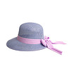 Дамска шапка в цвят лавандула с розова лента-1 снимка