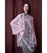 Розов дамски шал с флорални мотиви Via-0 снимка