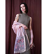 Розов дамски шал с флорални мотиви Via-4 снимка