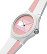 Unisex часовник в бяло и розово-2 снимка