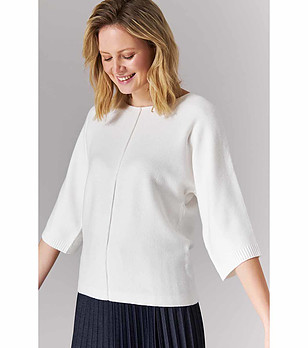 Бяло дамски пуловер Joda  снимка