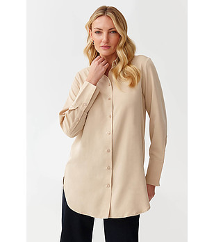 Дамска дълга бежова риза Malibu снимка