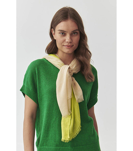 Дамски шал в преливащи бежово и светлозелено Modini снимка