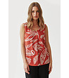 Оранжев топ с принт Kalia-2 снимка