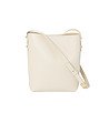 Малка дамска кожена чанта в цвят слонова кост Norati-1 снимка