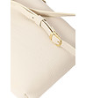 Малка дамска кожена чанта в цвят слонова кост Norati-4 снимка