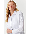 Бяла дамска риза Eli с памук-2 снимка