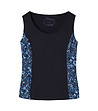 Тъмносин топ с панели с принт Silvia-3 снимка