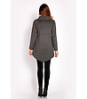 Дамско асиметрично палто в цвят графит-1 снимка