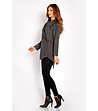 Дамско асиметрично палто в цвят графит-4 снимка