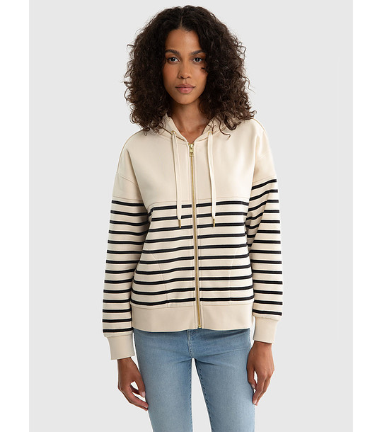 Ватиран бежов дамски памучен суитшърт на райе Selina снимка