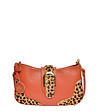 Оранжева дамска чанта с леопардови детайли NERO-1 снимка
