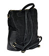 Кожена дамска раница в черен цвят с цип Loreta-2 снимка