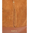 Кожена дамска раница в цвят коняк  с цип Loreta-3 снимка