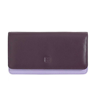 Дамски кожен портфейл в лилави нюанси Canarie Deep purple с RFID защита снимка