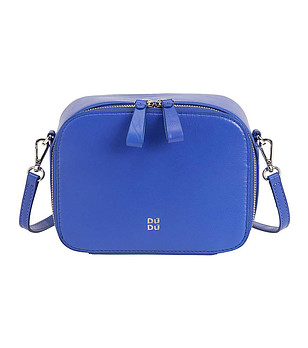 Дамска кожена чанта в синьо Camille снимка