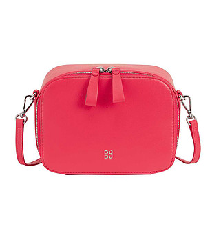 Дамска кожена чанта в цвят малина Camille снимка