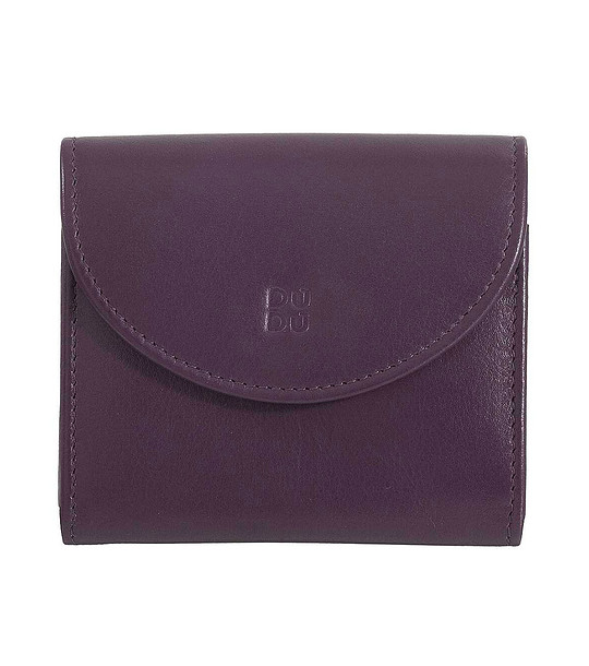 Тъмнолилав дамски портфейл от естествена кожа Malaga снимка