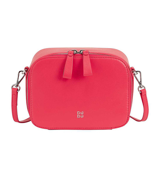 Дамска кожена чанта в цвят малина Camille снимка