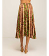 Satin midi printed skirt with elastic waist-1 снимка