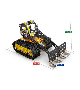 Метален конструктор  216 части - Булдозер снимка