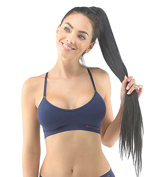 Леко подплатен сутиен от бамбукова вискоза в тъмносин цвят снимка