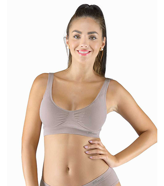 Спортен сутиен в бежов нюанс снимка