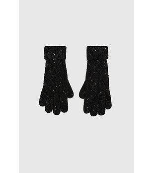 Черни дамски ръкавици с блясък Vala снимка