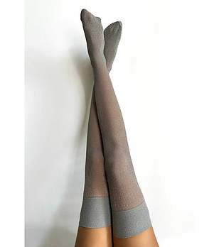 Дълги дамски чорапи в сиво и сребристо Giselle снимка